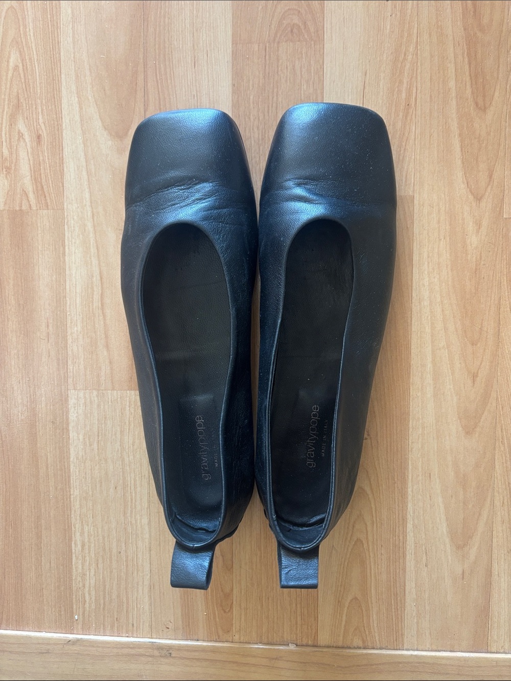 Black Square-Toe Ballet Flats